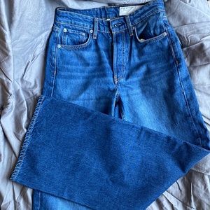 Rag & bone jeans. High-rise, wide-leg size 23